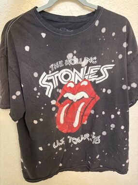 Bravado Black Tee with Red & White Tongue Logo U.S Tour “78